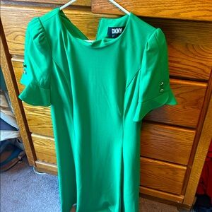 DKNY Vibrant Green Short Sleeve Dress